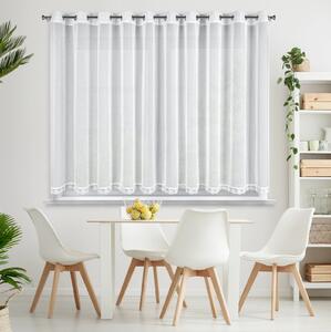 KRÁTKA ZÁCLONA NA KRÚŽKOCH SUZAN 350X140 CM BIELA