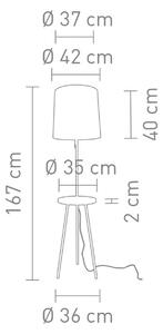 Stojaca lampa Tabulo, USB port, biela/modrá