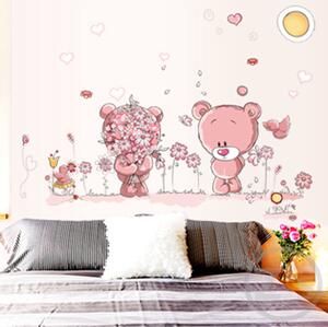 Veselá Stena Samolepka na stenu Ružové medvedíky