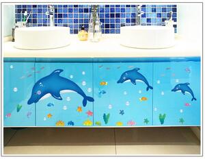 Veselá Stena Samolepka na stenu Modré delfíny