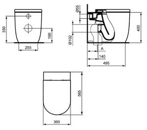 Ideal Standard Blend Curve wc misa stojaca bez splachovacieho kruhu biela T375101