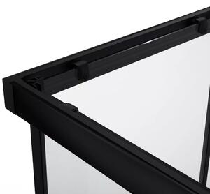 CERANO - Sprchovací kút Fabrizio L/P - čierna matná, transparentné sklo - 90x90 cm - posuvný