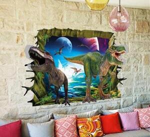 Veselá Stena Samolepka na stenu 3D Dinosaury útočia