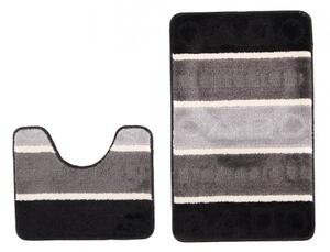 Sada kúpeľňových koberčekov MULTI B5015 FIGURY - čierny, sivý
