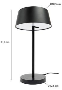 Stolná LED lampa Lindby Milica, čierna, stmievateľná