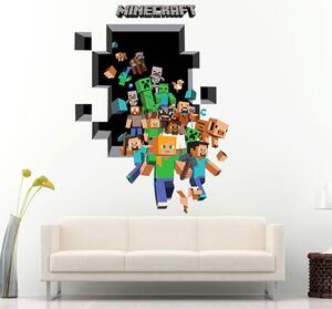 Veselá Stena Samolepka na stenu Minecraft diera