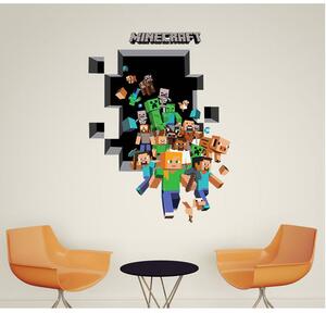Veselá Stena Samolepka na stenu Minecraft diera