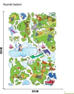 Veselá Stena Samolepka na stenu Detská mapa Sveta pre deti