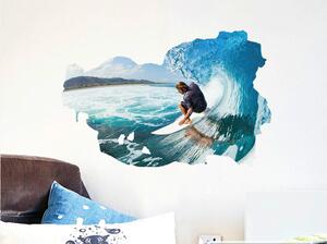 Veselá Stena Samolepka na stenu Surfer na vlne