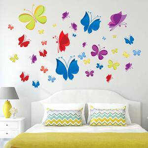 Veselá Stena Samolepka na stenu Kŕdeľ motýlov