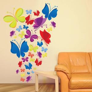 Veselá Stena Samolepka na stenu Kŕdeľ motýlov