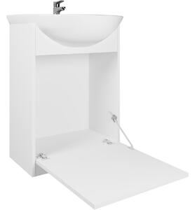 MEBLINE Kúpeľňový nábytok so zrkadlom SLIDO MAX LED biely laminát