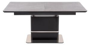 Rozkladací jedálenský stôl MARTIN, 160-200x75x90, tmavý popol/čierna