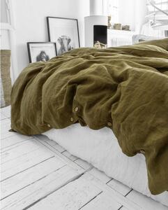 Magic Linen Ľanové obliečky sada (3ks) Olive green Veľkosť: 135x200,50x70cm