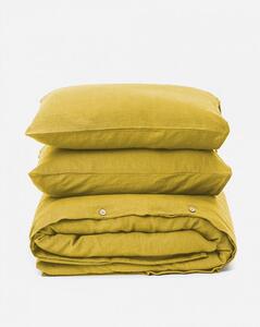 Magic Linen Ľanové obliečky sada (3ks) Moss yellow Veľkosť: 135x200,50x70cm