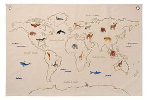 Ferm Living Mapa The World, off-white