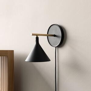 Nástenné Svietidlo Audo Copenhagen, Cast Sconce, stmievateľné, Čierna, Obývacia izba, Hliník, Dizajnový