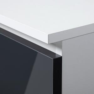 Ak furniture Písací stôl A-6 90 cm biely/grafitový ľavý