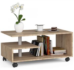 Ak furniture Konferenční stolek na kolečkách Vini dub sonoma