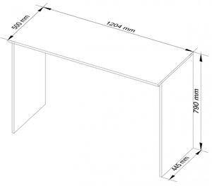 Ak furniture Volně stojící psací stůl B-17 120 cm bílý