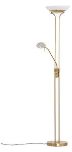 Stojacie Lampa Lindby, Yveta, stmievateľné, Zlatá / Mosadz, Obývacia izba, Kov, Moderný