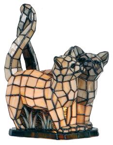 Dekoratívna lampa Tiffany Cat - 36 * 28 cm 1x E14 / max 40w - Clayre & Eef