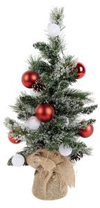 Vianočný stromček biely s červenou farbou 60 cm vrátane LED s časovačom - Jack