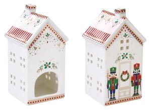 Vianočný domček na čajovú sviečku Nutcracker, rozmer 6,5×6,5×14,5 cm