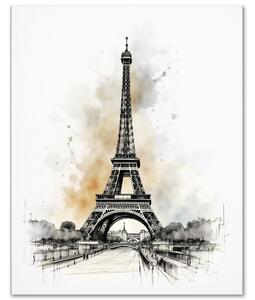 Eiffelova veža – štýlový obraz Paríža na stenu 30x40cm