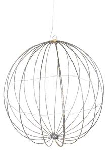 Vianočná závesná lampa guľa biela 60 cm vrátane LED s časovačom IP44 - Nobi