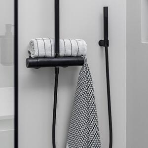 Čiernobiela textilná kúpeľňová predložka 50x80 cm Grid – Mette Ditmer Denmark