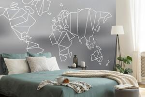 Tapeta štylizovaná mapa sveta v čiernobielom