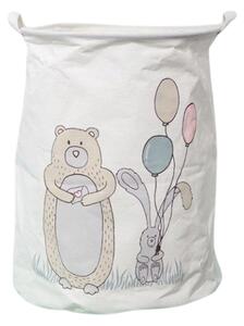 Kôš na hračky a bielizeň s potlačou BEAR 35x45 cm, biely