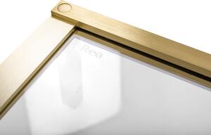 Rea Hugo, sprchová kabína s 2-krídlovými dverami 90 (dvere) x 90 (dvere) x 200 cm, 6mm číre sklo, zlatý matný profil, REA-K6609