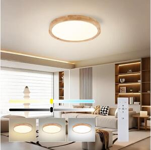 Brilagi - LED stmievateľné svietidlo WOODROUND LED/30W/230V 3000-6000K priemer 40 cm + diaľkové ovládanie
