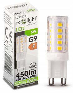 LED žiarovka - G9 - 5W - 450lm - teplá biela