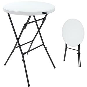 Skladací barový stôl Ø72 cm - biely