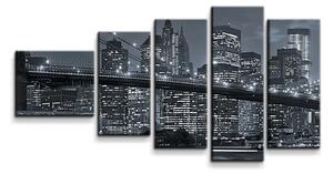 Sablio Obraz - 5-dílný Nočný New York 2 - 100x60 cm