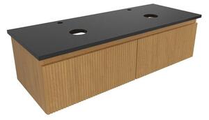 Kúpeľňová skrinka s krycou doskou SAT Evolution 118x30x44, 5 cm dub medový mat SATEVO120DMZ
