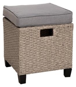 Furnigo Ratanový set Cordoba - krémový/sivé podušky