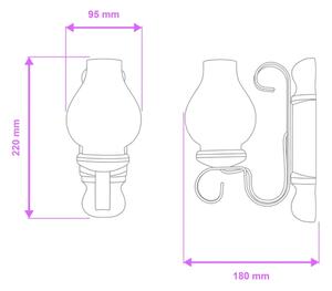 Brilagi - Nástenné svietidlo RUSTIC 1xE14/40W/230V buk/orech