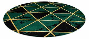 Koberec EMERALD exkluzívny 1020 kruh - glamour, marmur, trojuholníky zelený/zlatý