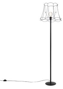 Stojacia lampa čierna s tienidlom Granny Frame čierne 45 cm - Simplo