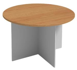 Rokovací stôl s guľatou doskou PRIMO GRAY, priemer 1200 mm, sivá/buk