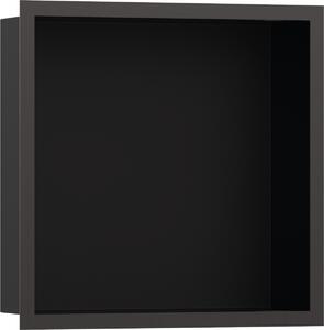 Hansgrohe XtraStoris Individual - Výklenok do steny matný čierny, s designovým rámom 300x300x100mm, kartáčovaný čierny chróm 56098340