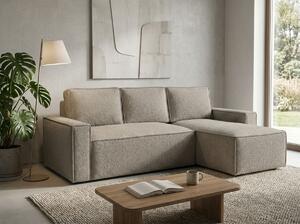 Rozkladacia obojstranná sedacia súprava do L SMART BOUCLE 232x143 cm, sivobéžová