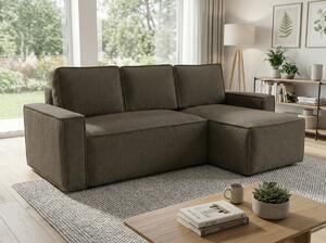 Rozkladacia obojstranná sedacia súprava do L SMART BOUCLE 232x143 cm, sivo-hnedá