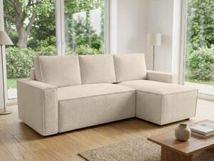 Rozkladacia obojstranná sedacia súprava do L SMART BOUCLE 232x143 cm, krémová