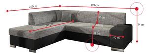 Rozkladacia sedacia súprava CHERRY, 278x73x216 cm, berlin 01/soft 011 black, lavá