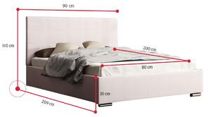 Jednolôžková čalúnená posteľ NASTY 4, 90x200, malmo 61